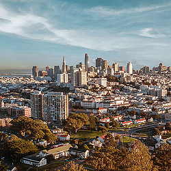 A city with many buildings.